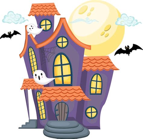 Vector Una Casa Embrujada De Halloween Vector Premium