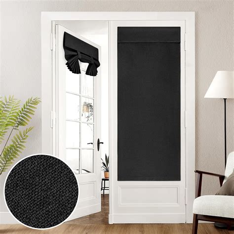 amazoncom homeideas  linen blackout french door curtains privacy