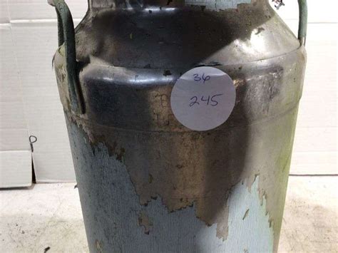 Stainless Steel 5 Gallon Milk Can Currie Auction Service