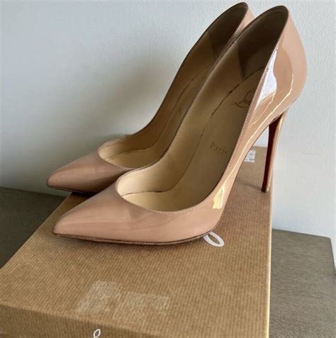 Christian Louboutin Pigalle Follies 100 Nude Patent L Gem
