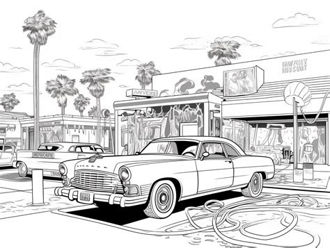 Car Wash Picture To Color Coloring Page