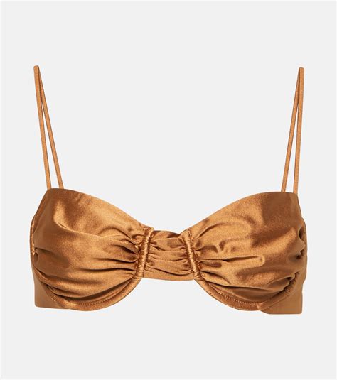 Mia Bikini Top In Brown Jade Swim Mytheresa