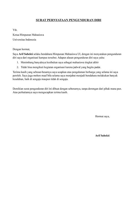 Contoh Surat Perletakan Jawatan 24 Jam Microsoft Word