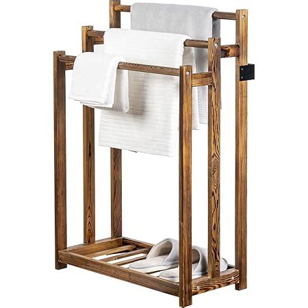 Amazon Hynawin Bamboo Tier Towel Rack For Bathroom Free