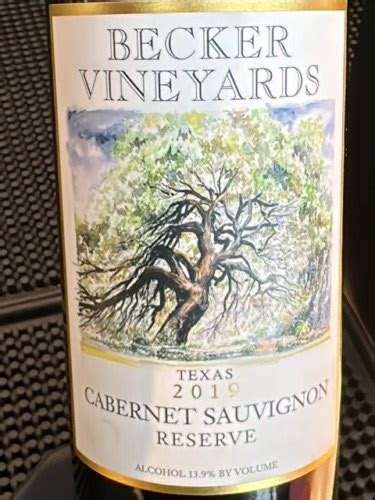 Becker Vineyards Reserve Cabernet Sauvignon Vivino Us