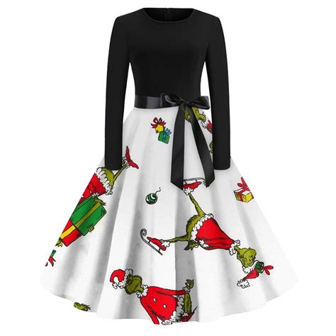 Grinch Christmas Costume Dress - Matching PjsWomen's Casual Christmas