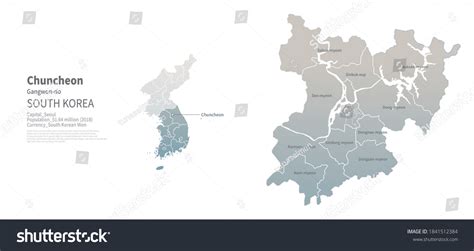 Chuncheon Map City Map Vector Of South Korea Royalty Free Stock