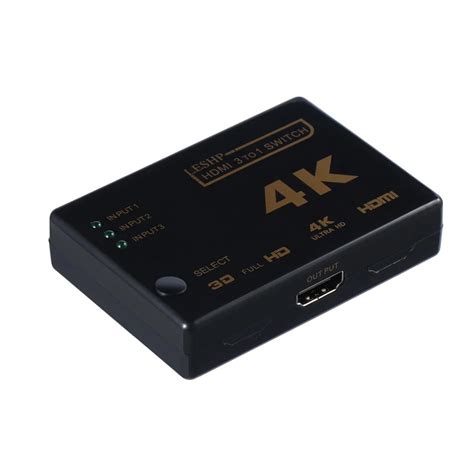 LESHP черный 3-1 4K 1080P HDMI переключатель видео аудио коммутатор ...