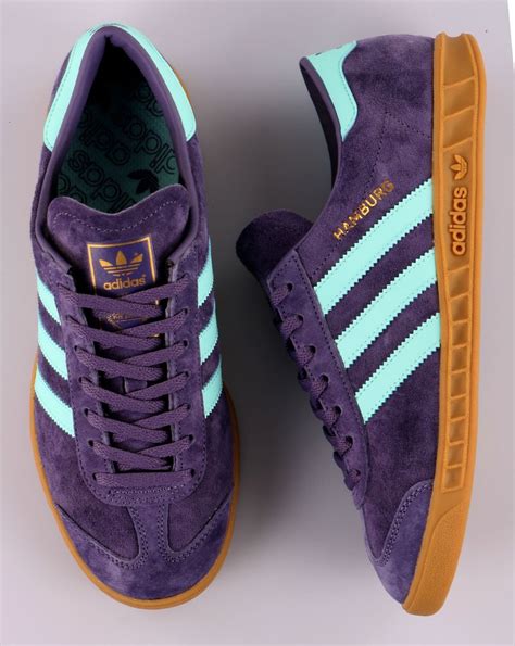 Adidas Hamburg Trainers Purple/Aqua - 80s Casual Classics