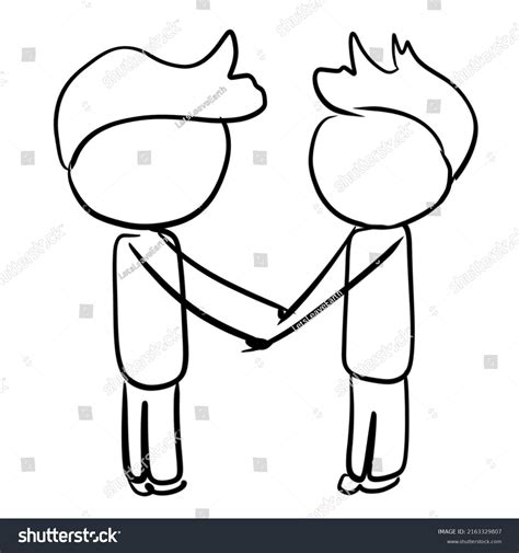 Gay Cartoon Couple Holding Hands Stock Illustration 2163329807 Shutterstock