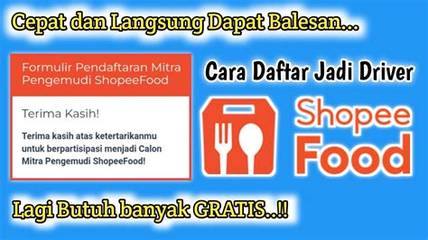 Daftar Driver Shopee Food Online Langsung Aktif Cara Daftar Driver