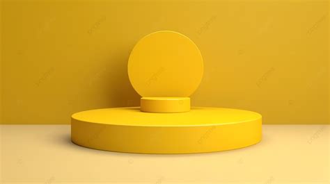 Minimalistic Yellow Podium In 3d Rendering Background Square Podium