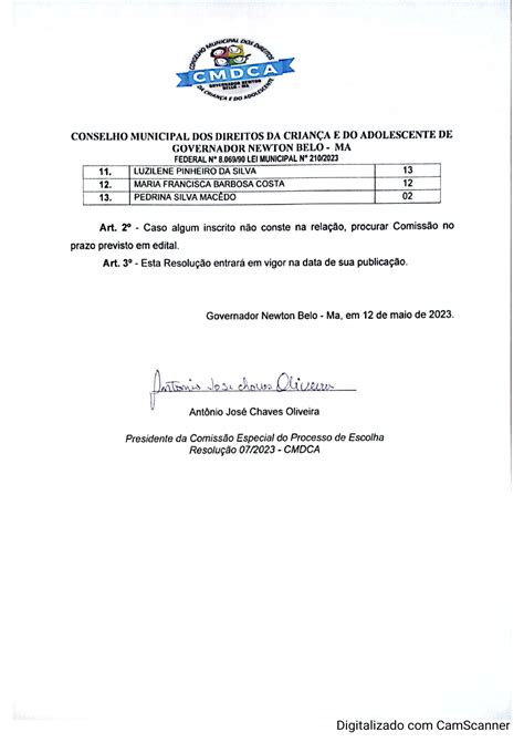 Prefeitura De Governador Newton Bello Ma Veja A Rela O Oficial