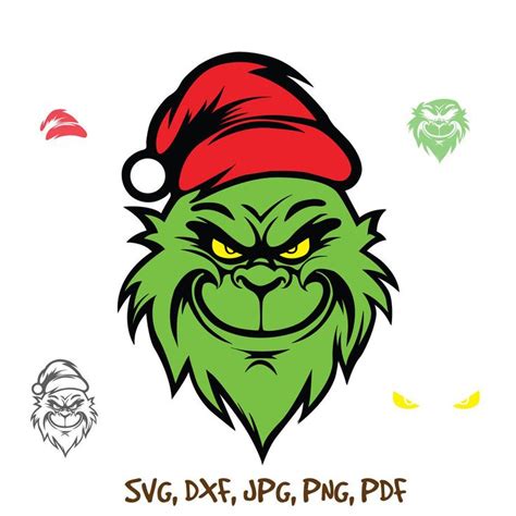 Grinch Face Svg Layered Face Grinch Svg Christmas Svg Png Clipart Cricut Digital Vector Cut