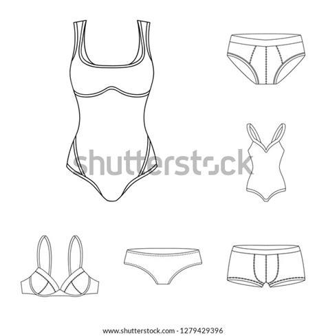 Vector Illustration Bikini Fashion Icon Collection Stock Vector