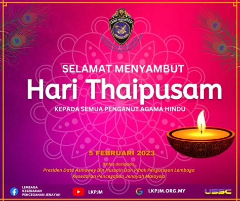 Selamat Menyambut Hari Thaipusam Lembaga Kesedaran Pencegahan Jenayah