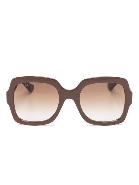 Gucci Eyewear Zonnebril Met Oversized Montuur Farfetch