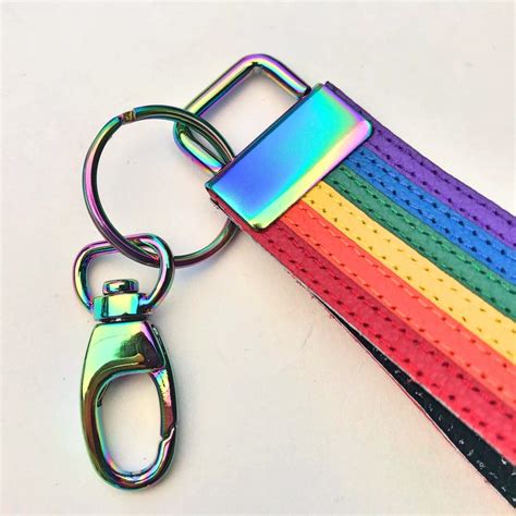 Gay Pride Leather Keychain Rainbow Lgbt Lgbtq Key Chain Flag Etsy