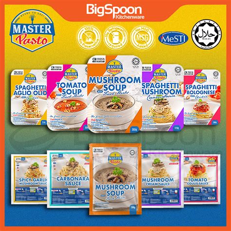 Halal Master Pasto Instant Mushroom Soup Spaghetti Noodle Pasta Sauce