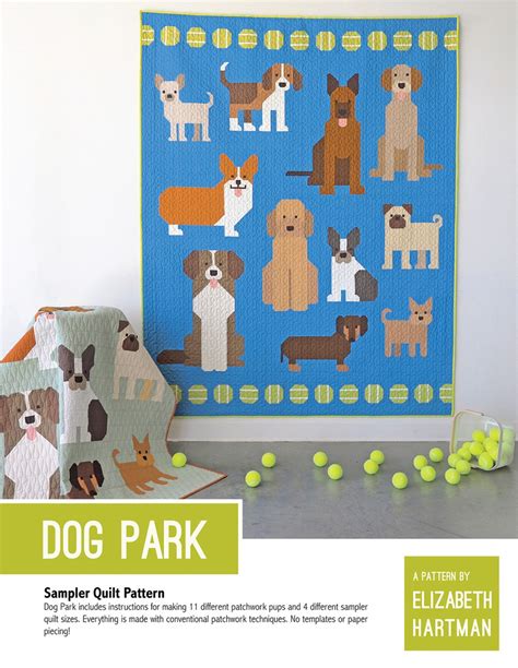 Dog Park Quilt Pattern Fabric Pop