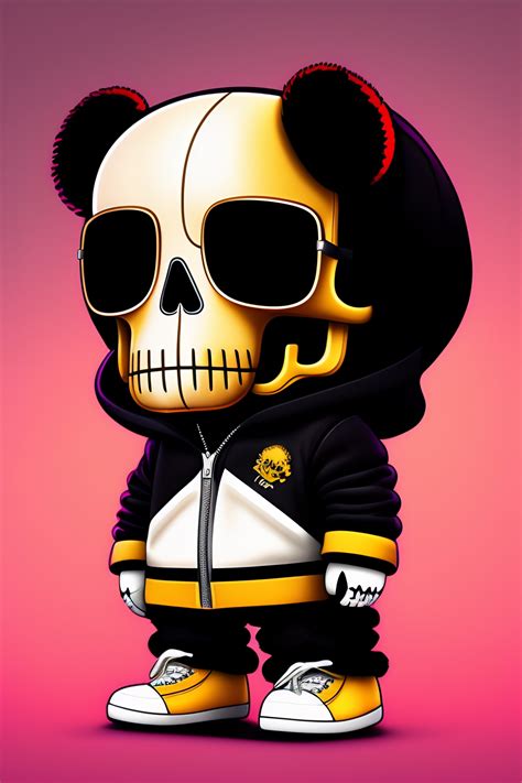 Lexica A Cute Stuffed Teddy Bear Skeleton Wearing A Ripped Black Hoodie And Sun Glasses