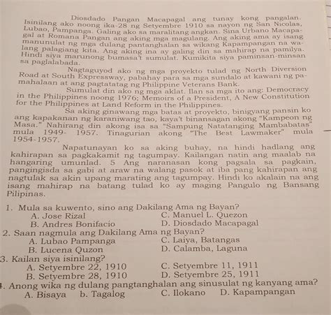 Gawain Sa Pagkatuto Bilang 2 Basahin At Unawain Mabuti Ang Kwento