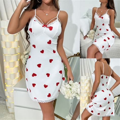 Sexy Lingerie Womens Lace Modal Dress Babydoll Nightdress Sleepwear Underwear US EBay