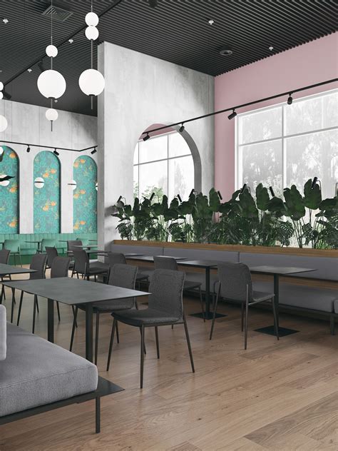 INTERIORS OF THE REHABILITATION CENTER |PART 2. CAFE| :: Behance