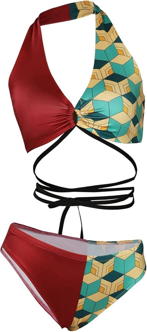 Buy Womens Demon Kamado Nezuko Swimsuit Bikini Summer Bathing Suit Kanroji Mitsuri Swimsuits