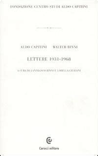 Lettere Aldo Capitini Walter Binni Libro Carocci