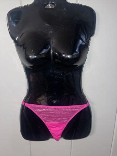 Steve Madden Hot Pink Silver Sparkle String Thong Panty Sissy Underwear