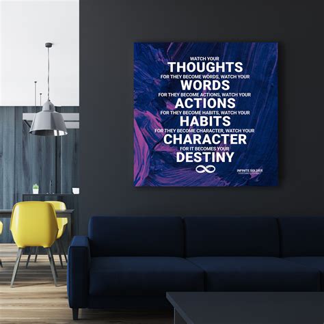 Watch Your Thoughts Mounted Canvas Poster Print