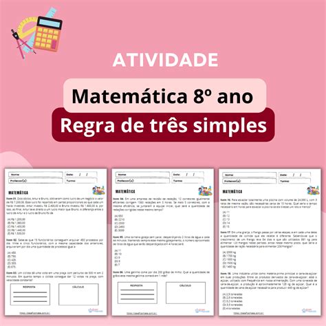 Exercicios De Regra De Tres Simples