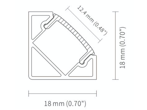 Led Strip Light Diffuser For Surface Mounted 90 Degree