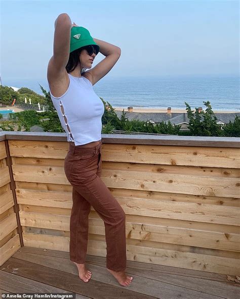 Amelia Hamlin Puts On A Busty Display In Lime Green Bikini Top Daily Mail Online