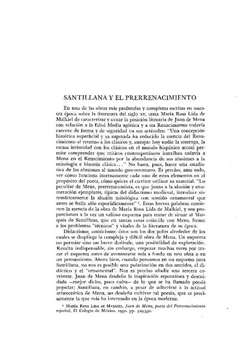 Pdf Santillana Y El Prerrenacimiento Aleph Academica Mxaleph