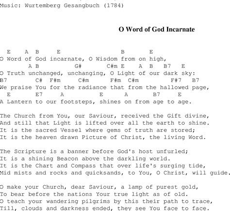 O Word Of God Incarnate Christian Gospel Song Lyrics And Chords