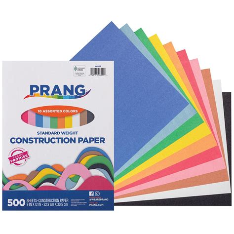 Prang Formerly Art Street Color Blocked Stack Construction Paper 10 Assorted Colors Standard