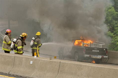 Burning Pickup Truck Closes Route 22 West In Easton