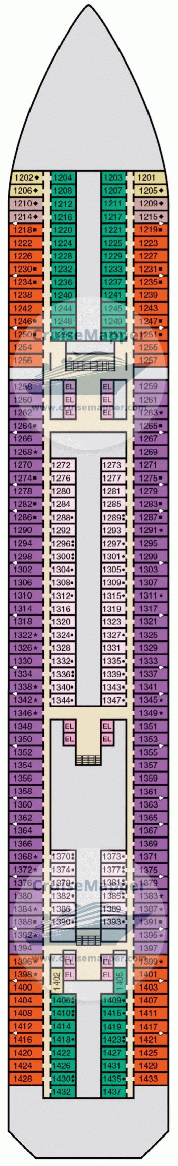 Carnival Radiance deck 15 plan | CruiseMapper