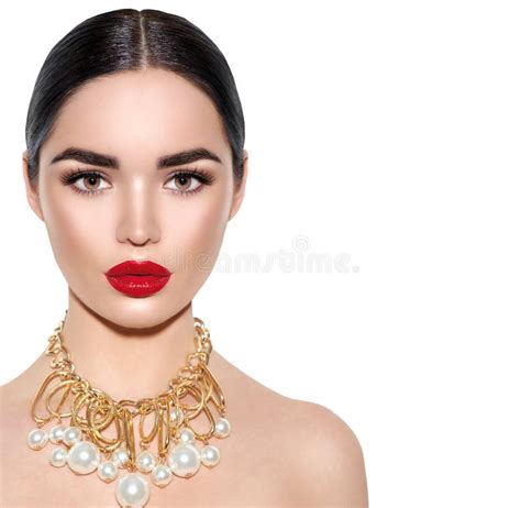 Jewelry Brunette Girl Stock Photo Image Of Face Healthy