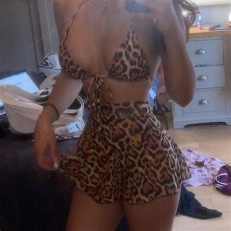 Leopard Print Bikini Piece Festival Rave Didnt Depop