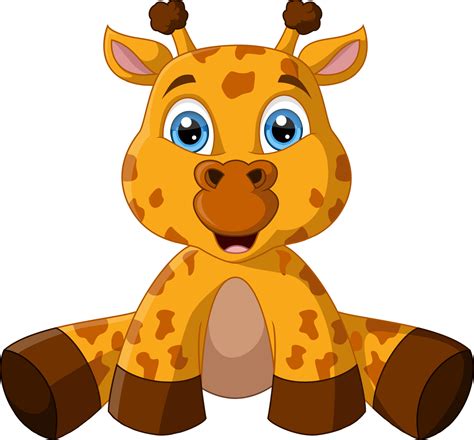 Cute Baby Giraffe Cartoon Sitting 9780531 Vector Art At Vecteezy