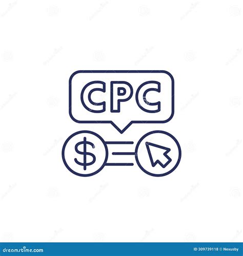 D Man With Cpc Cost Per Click Button Cartoon Vector