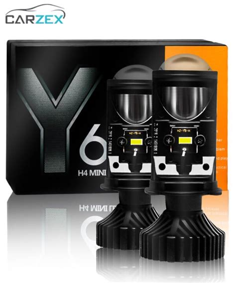 Buy CARZEX Y6 H4 LED Headlight Bulb With Mini Projector Lens 12000LM