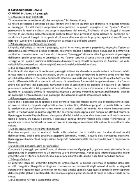 Il Paesaggio Degli Uomini La Natura La Cultura La Storia