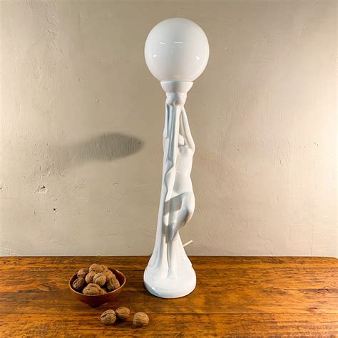 Standing Nude With Glass Shade Art Deco Style Table Lamp Etsy