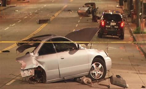 Late Night Crash Leaves One Dead Splits Car In Half Sfist