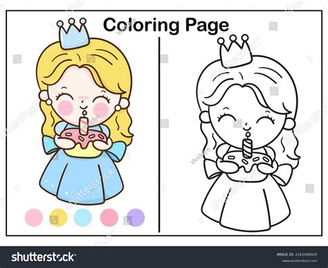 Coloring Book Pages Fairy Princess Hug Stock Vector Royalty Free