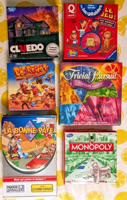 JEUX DE SOCIÉTÉ Lot De 6 Jeux De Voyage Cluedo la Bonne Paye Monopoly